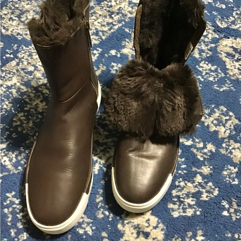 J/SLIDES, Dark Chocolate Brown, Fur-Lined Winter Boots
